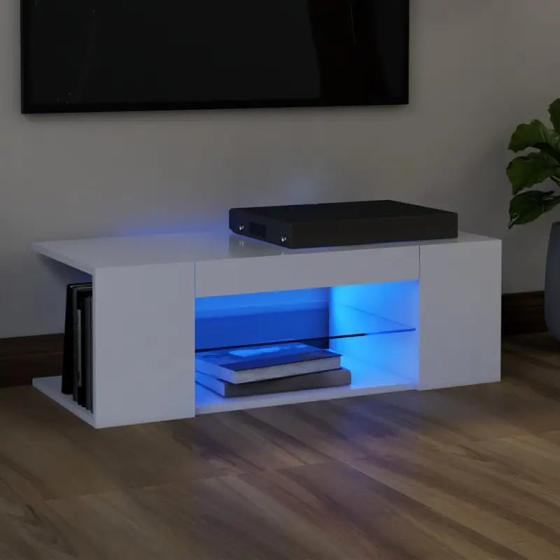 Tv-meubel met rgb led-verlichting en trendy praktisch ontwerp - Wit / 1 - Tv-meubels