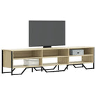 Tv-meubel van bewerkt hout in grijs sonoma met veel opbergruimte - Sonoma eiken / 1 / 180 cm - Tv-meubels