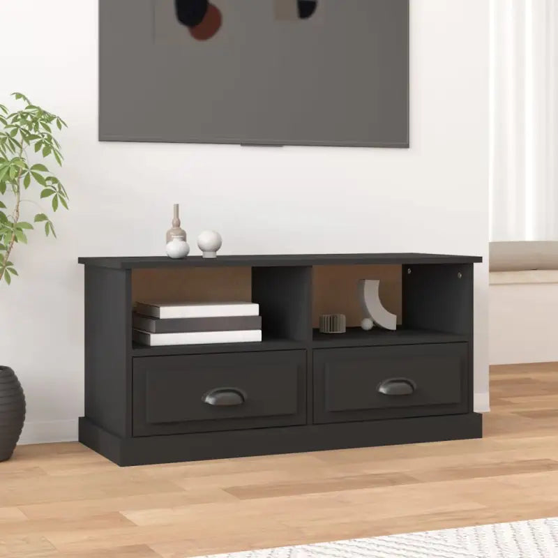 Tv-meubel van bewerkt hout in hoogglans wit voor een trendy uitstraling - Zwart / 1 - Tv-meubels
