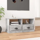 Tv-meubel van bewerkt hout in hoogglans wit voor een trendy uitstraling - Betongrijs / 1 - Tv-meubels