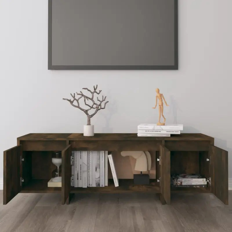 Tv-meubel van bewerkt hout met 4 deuren voor een stijlvolle woonkamer - Tv-meubels