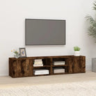 Tv-meubel van bewerkt hout met eigentijds en stevig design - Gerookt eiken / 2 - Tv-meubels