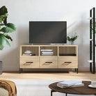 Tv-meubel van bewerkt hout met ijzeren poten en praktisch design - Sonoma eiken / 1 - Tv-meubels