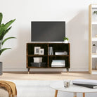 Tv-meubel van bewerkt hout met ijzeren poten en veel opbergruimte - Gerookt eiken / 1 - Tv-meubels