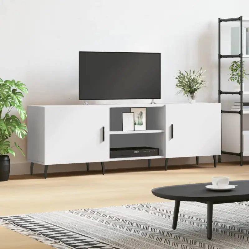 Tv-meubel van bewerkt hout met ijzeren poten voor een moderne uitstraling - Tv-meubels
