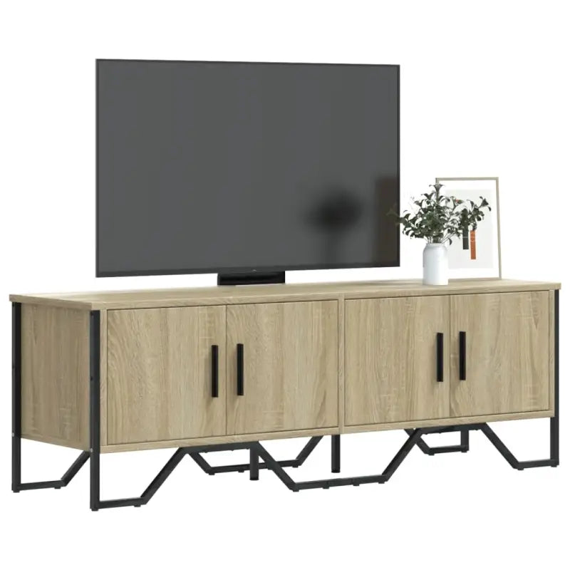 Tv-meubel van bewerkt hout met metalen handgrepen in grijs sonoma - Sonoma eiken / 1 - Tv-meubels