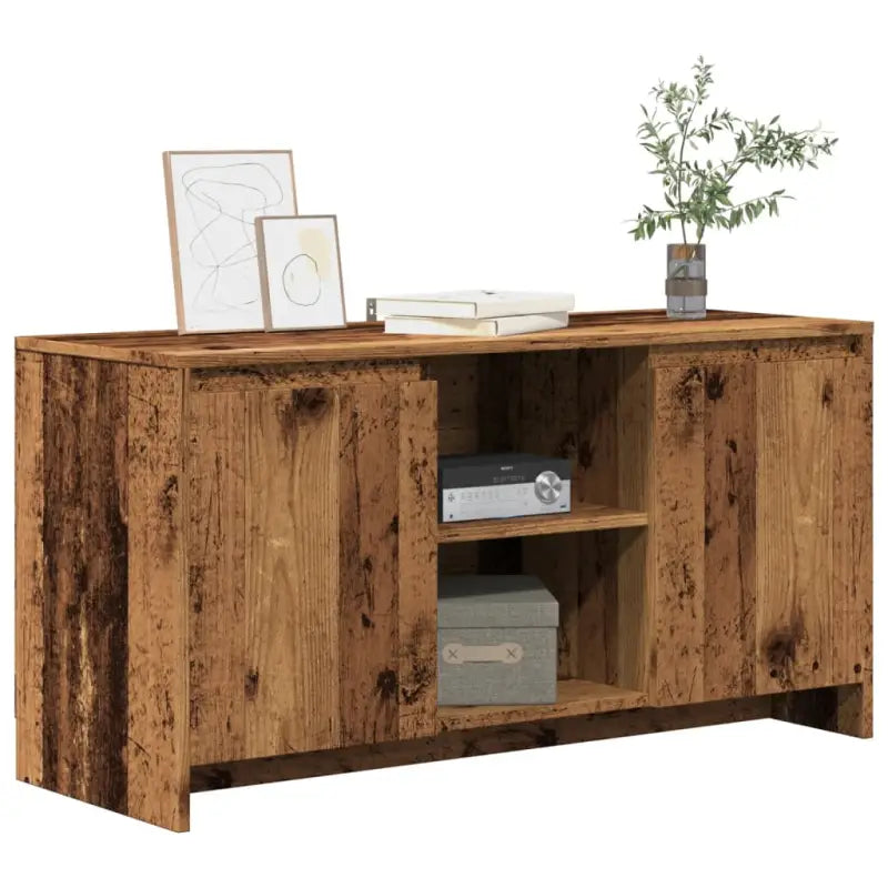 Tv-meubel van bewerkt hout met minimalistisch ontwerp en opbergruimte - Oud hout / 1 - Tv-meubels