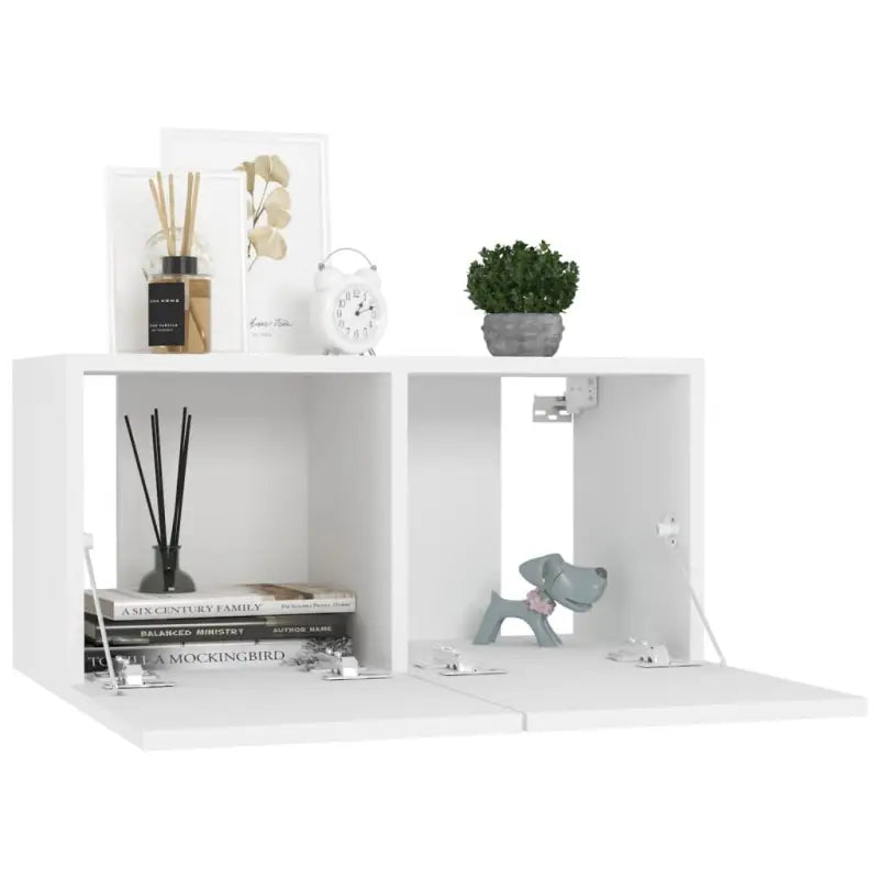 Tv-meubel van bewerkt hout met muurbevestiging en trendy design - Tv-meubels