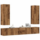 Tv-meubel van bewerkt hout met muurbevestiging voor een trendy uitstraling - Oud hout / 1 / 160 cm - Tv-meubels