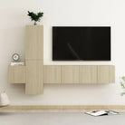 Tv-meubel van bewerkt hout met muurbevestiging voor een trendy uitstraling - Sonoma eiken / 1 / 120 cm - Tv-meubels