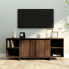 Tv-meubel van bewerkt hout met opberger voor dvd’s en elektronica - bruin eikenkleur / 1 - Tv-meubels