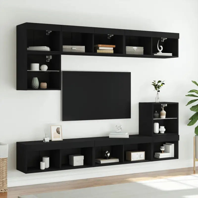 Tv-meubel van bewerkt hout met RGB LED-verlichting en stijlvol design - Tv-meubels