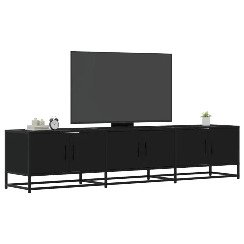 Tv-meubel van bewerkt hout met ruime opbergruimte - Zwart / 1 / 180 cm - Tv-meubels