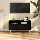 Tv-meubel van bewerkt hout met stevig en praktisch ontwerp - Zwart / 1 - Tv-meubels