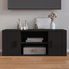 Tv-meubel van bewerkt hout met stijl en stevigheid - Zwart / 1 - Tv-meubels