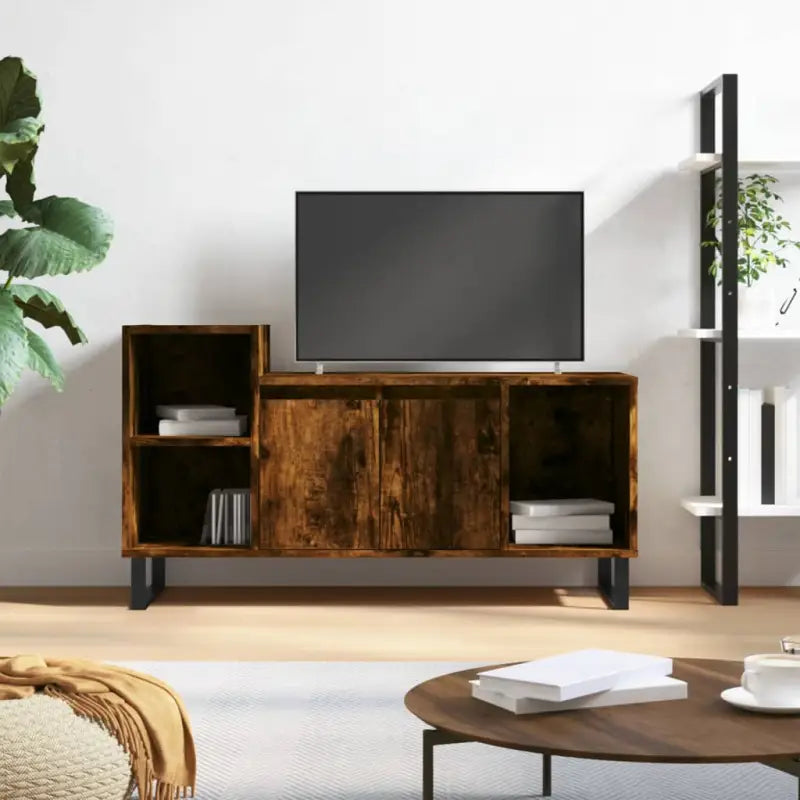 Tv-meubel van bewerkt hout met trendy en praktisch design - Gerookt eiken / 1 - Tv-meubels