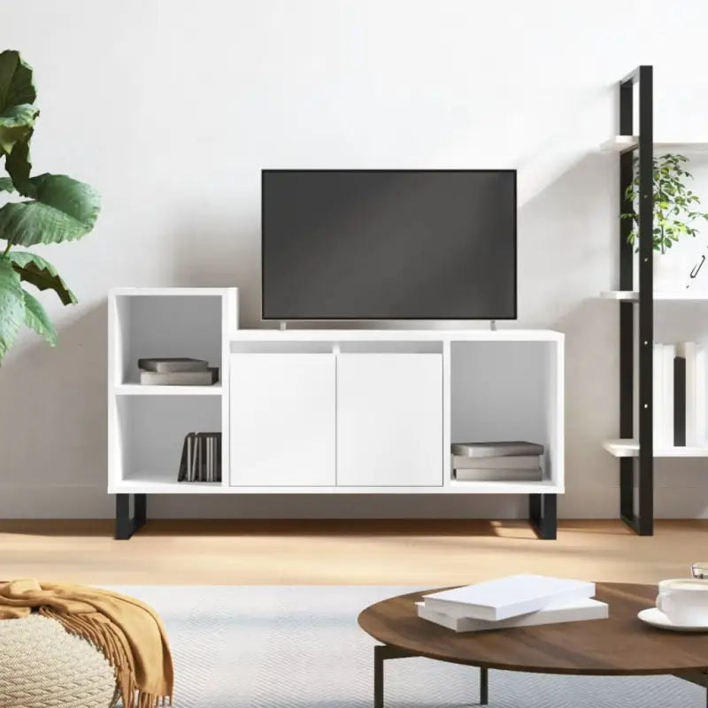 Tv-meubel van bewerkt hout met trendy en praktisch design - Hoogglans wit / 1 - Tv-meubels