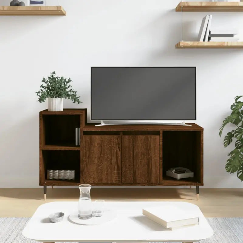 Tv-meubel van bewerkt hout met trendy en praktisch ontwerp - bruin eikenkleur / 1 - Tv-meubels