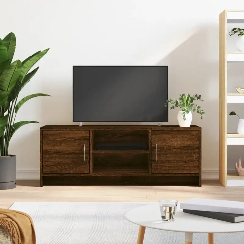 Tv-meubel van bewerkt hout met trendy en praktisch ontwerp - bruin eikenkleur / 1 - Tv-meubels