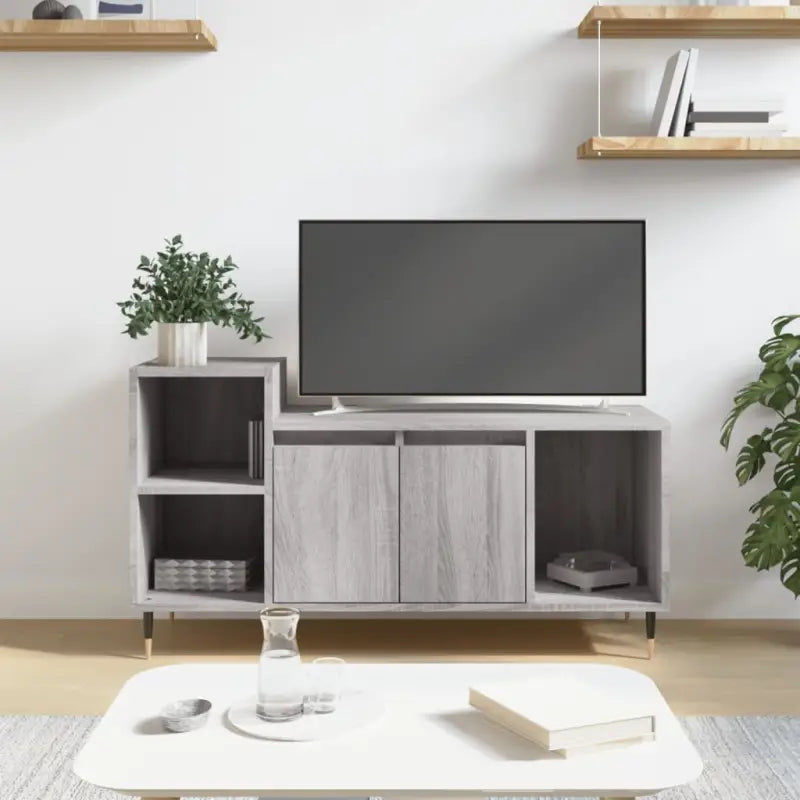 Tv-meubel van bewerkt hout met trendy en praktisch ontwerp - Grijs sonoma / 1 - Tv-meubels