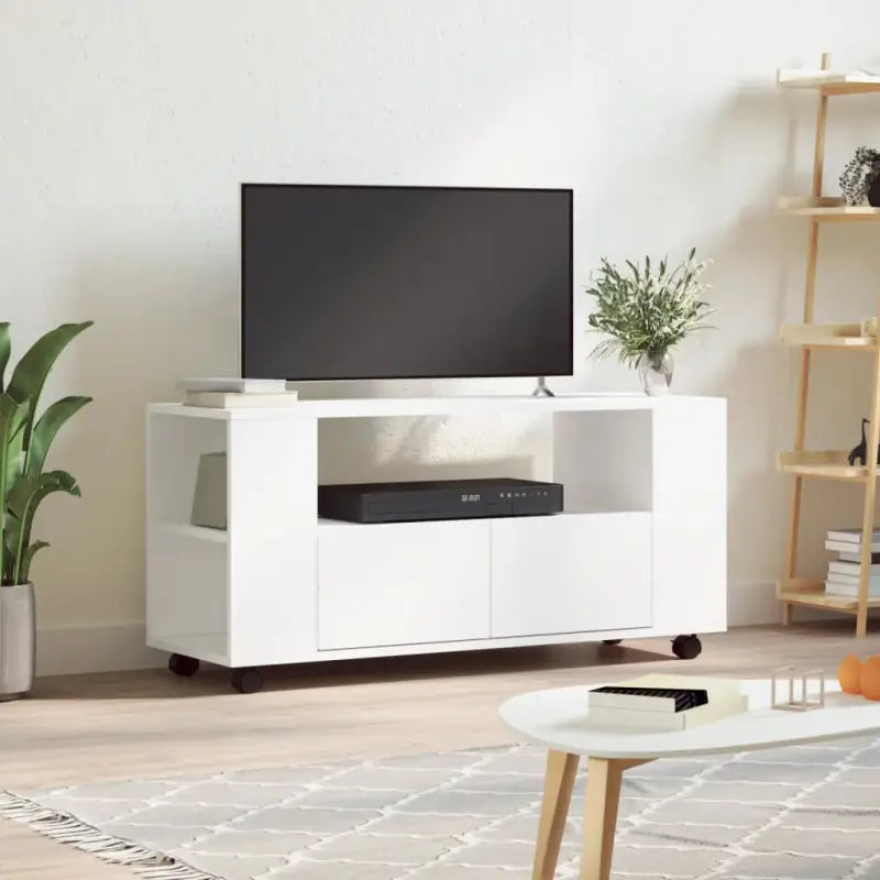 Tv-meubel van bewerkt hout met trendy en praktische stijl - Wit / 1 - Tv-meubels