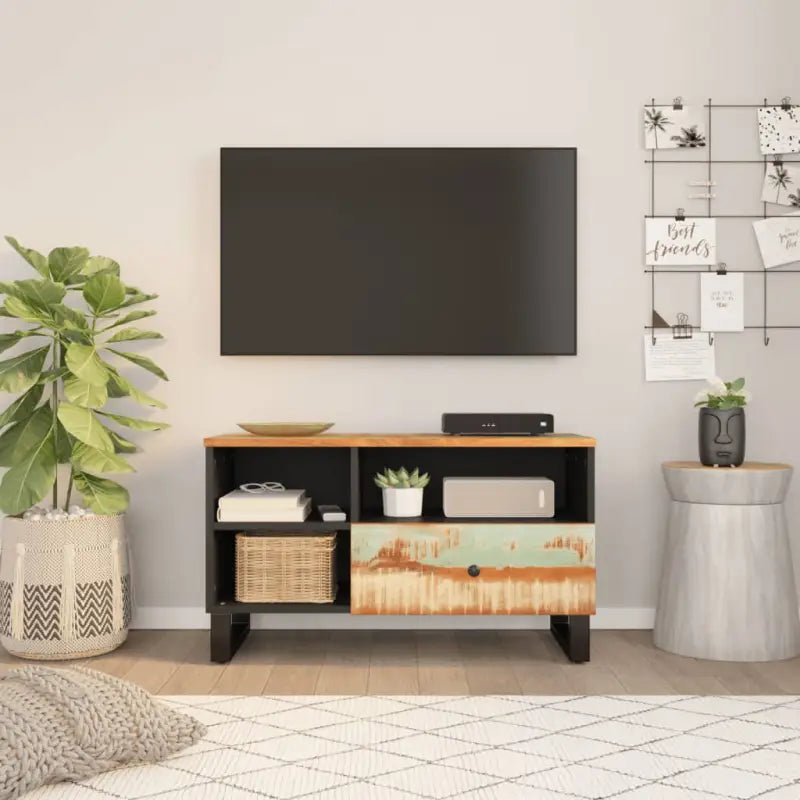 Tv-meubel van massief gerecycled hout met trendy en praktisch ontwerp - Multikleur / 1 - Tv-meubels