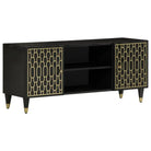 Tv-meubel van massief mangohout met trendy en praktisch design - Zwart / 1 - Tv-meubels