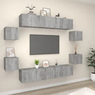 Tv-meubels in grijs sonoma met bewerkt hout voor een stijlvolle woonkamer - Grijs sonoma / 8 / 80 cm - Tv-meubels