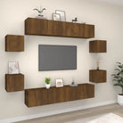 Tv-meubels in grijs sonoma met bewerkt hout voor een stijlvolle woonkamer - bruin eikenkleur / 8 / 80 cm - Tv-meubels