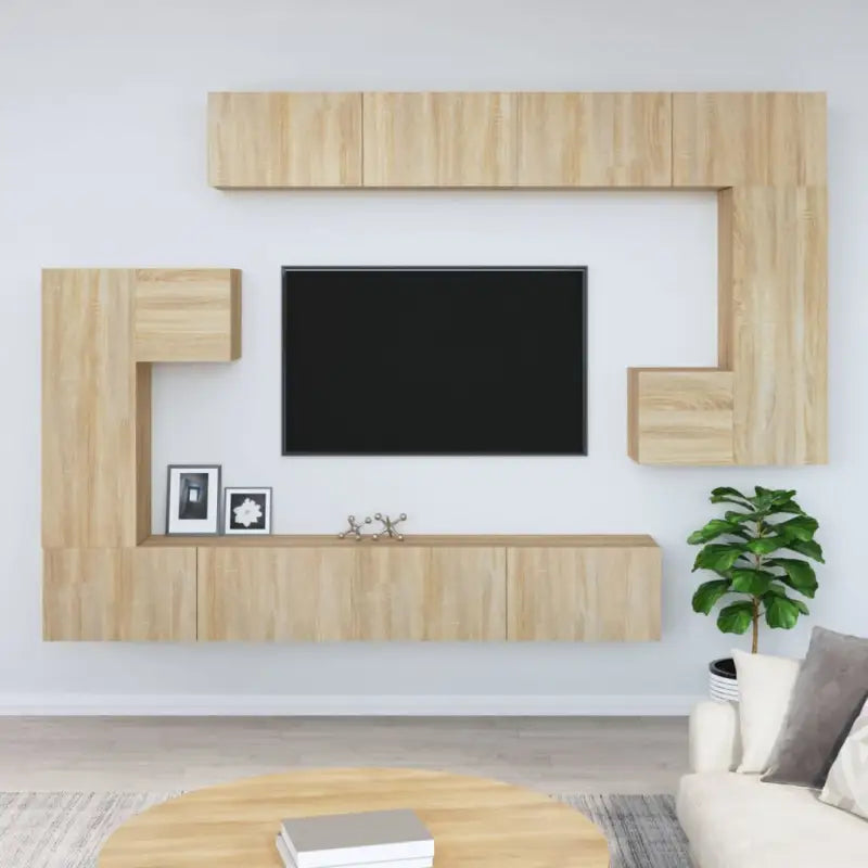Tv-meubels met bewerkt hout die gemakkelijk schoon te maken - Sonoma eiken / 1 / 100 cm - Tv-meubels