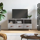 Tv-meubels met bewerkt hout en ijzeren poten voor een trendy uitstraling - Grijs sonoma / 1 - Tv-meubels