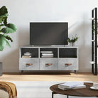 Tv-meubels met bewerkt hout en ijzeren poten voor een trendy uitstraling - Betongrijs / 1 - Tv-meubels