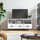 Tv-meubels met bewerkt hout en ijzeren poten voor een trendy uitstraling - Wit / 1 - Tv-meubels