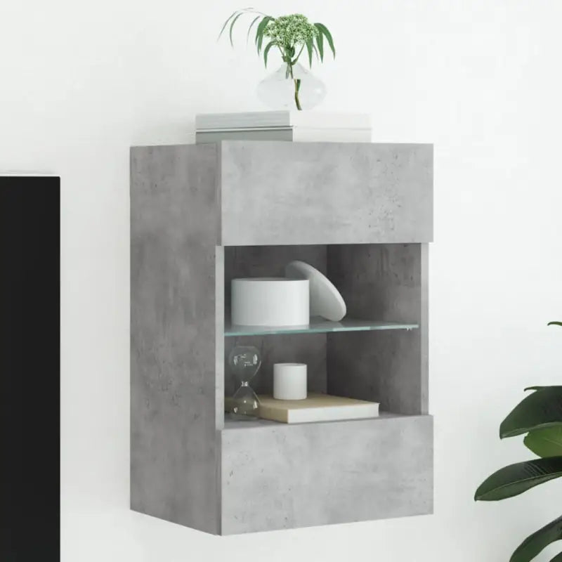 Tv-meubels met duurzame bewerkte hout en rgb led-verlichting - Betongrijs / 1 / 40 cm - Tv-meubels