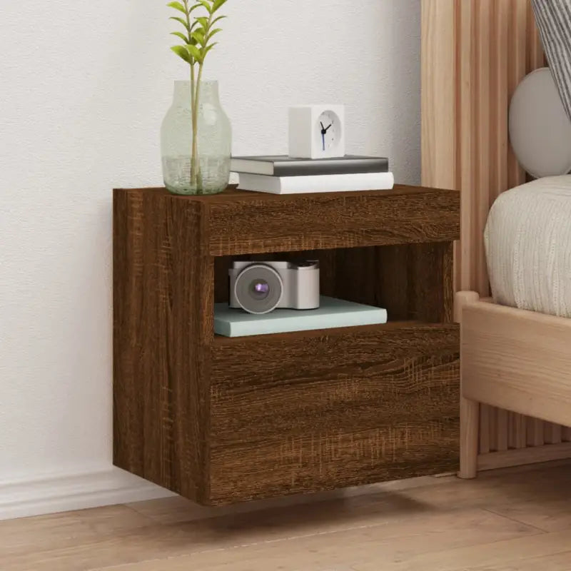 Tv-meubels met duurzame bewerkte hout en rgb led-verlichting - bruin eikenkleur / 1 / 40 cm - Tv-meubels