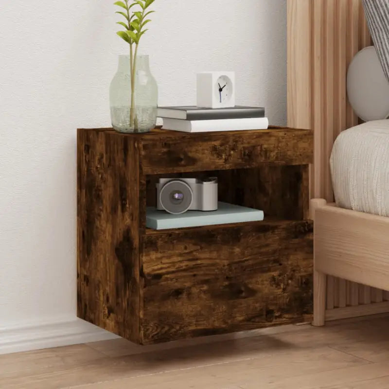 Tv-meubels met duurzame bewerkte hout en rgb led-verlichting - Gerookt eiken / 2 / 40 cm - Tv-meubels