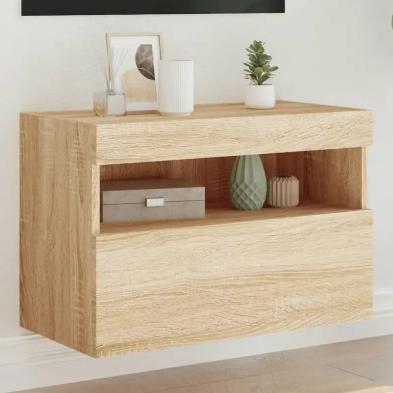 Tv-meubels met duurzame bewerkte hout en rgb led-verlichting - Sonoma eiken / 1 / 60 cm - Tv-meubels