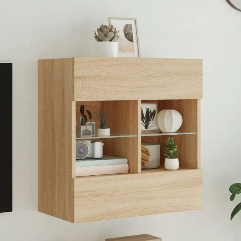 Tv-meubels met duurzame bewerkte hout en rgb led-verlichting - Sonoma eiken / 1 / 58.5 cm - Tv-meubels