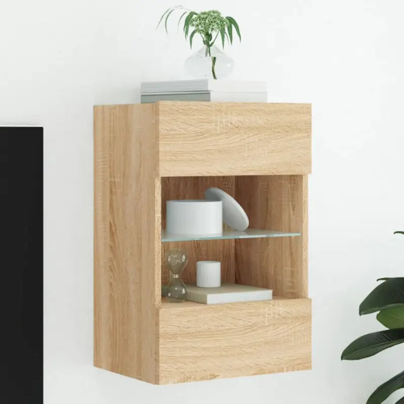 Tv-meubels met duurzame bewerkte hout en rgb led-verlichting - Sonoma eiken / 1 / 40 cm - Tv-meubels