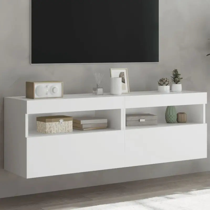 Tv-meubels met duurzame bewerkte hout en rgb led-verlichting - Wit / 2 / 60 cm - Tv-meubels