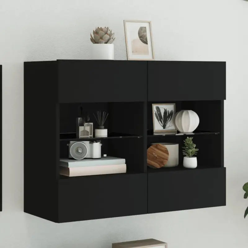Tv-meubels met duurzame bewerkte hout en rgb led-verlichting - Zwart / 1 / 78.5 cm - Tv-meubels