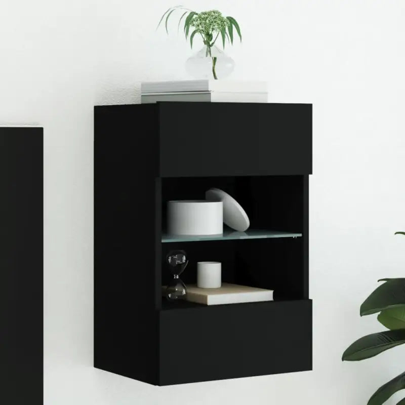 Tv-meubels met duurzame bewerkte hout en rgb led-verlichting - Zwart / 1 / 40 cm - Tv-meubels