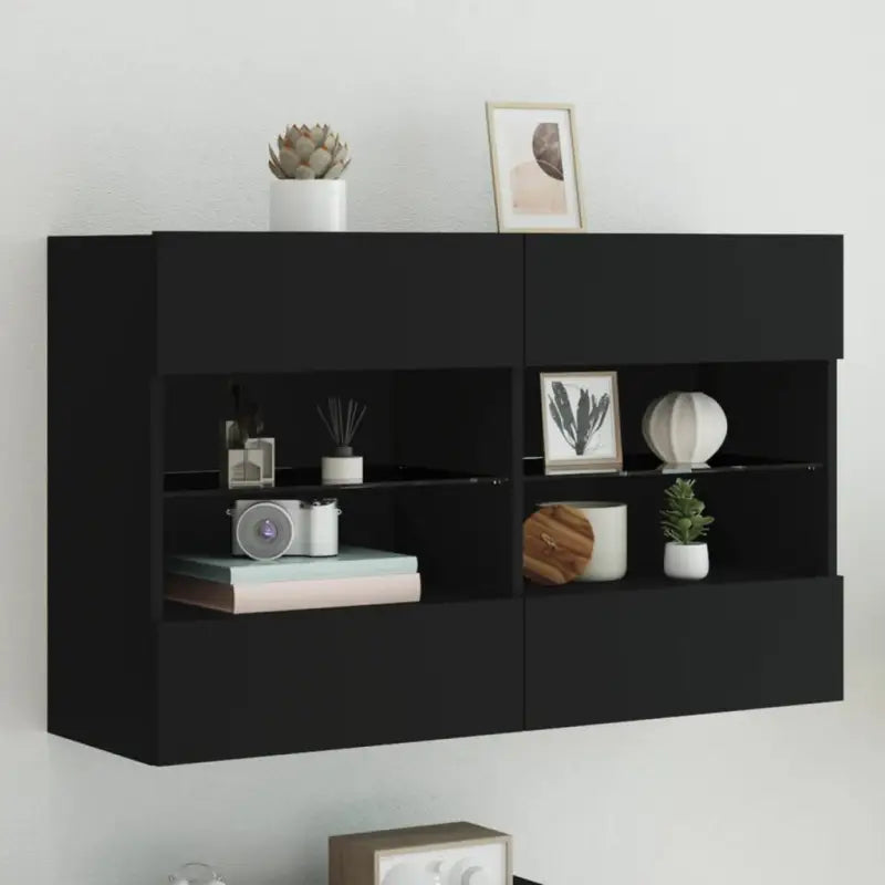Tv-meubels met duurzame bewerkte hout en rgb led-verlichting - Zwart / 1 / 98.5 cm - Tv-meubels