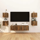 Tv-meubels met strak design en gemakkelijk schoon te maken hout - Gerookt eiken / 8 - Tv-meubels