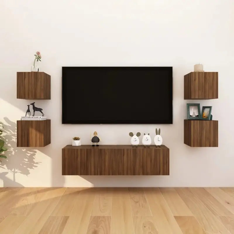 Tv-meubels met strak design en gemakkelijk schoon te maken hout - bruin eikenkleur / 8 - Tv-meubels