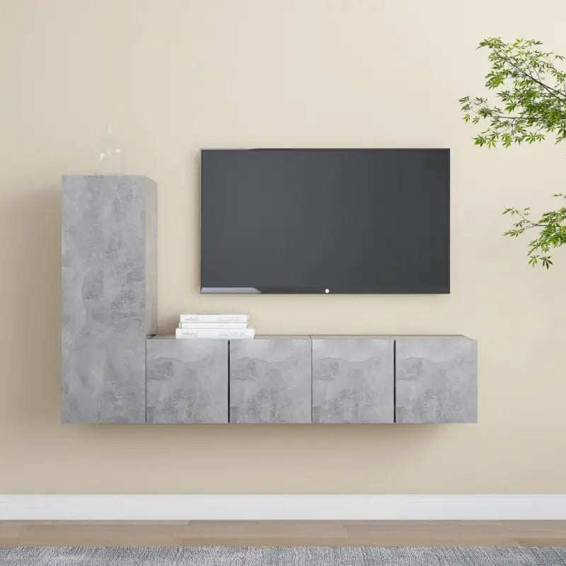 Tv-meubels muurbevestigd met opbergruimte voor een moderne woonstijl - Betongrijs / 3 / 60 cm - Tv-meubels