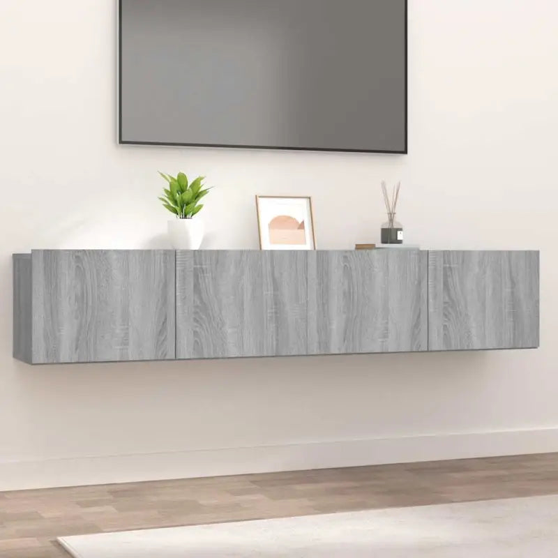 Tv-meubels van bewerkt hout met modern en stevig design - Grijs sonoma / 2 - Tv-meubels