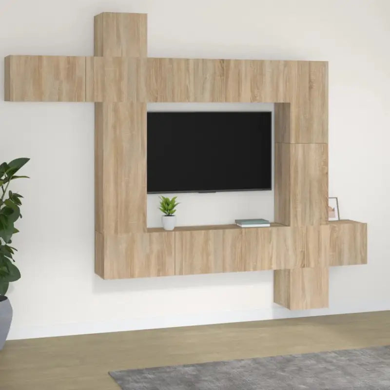 Tv-meubels van bewerkt hout met ruime opbergruimte en moderne uitstraling - Sonoma eiken / 1 - Tv-meubels