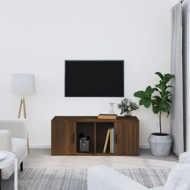 Tv-meubels van bewerkt hout met stevig en trendy design - bruin eikenkleur / 1 - Tv-meubels