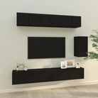 Tv-meubels van bewerkt hout met stijl en stabiliteit - Zwart / 6 - Tv-meubels